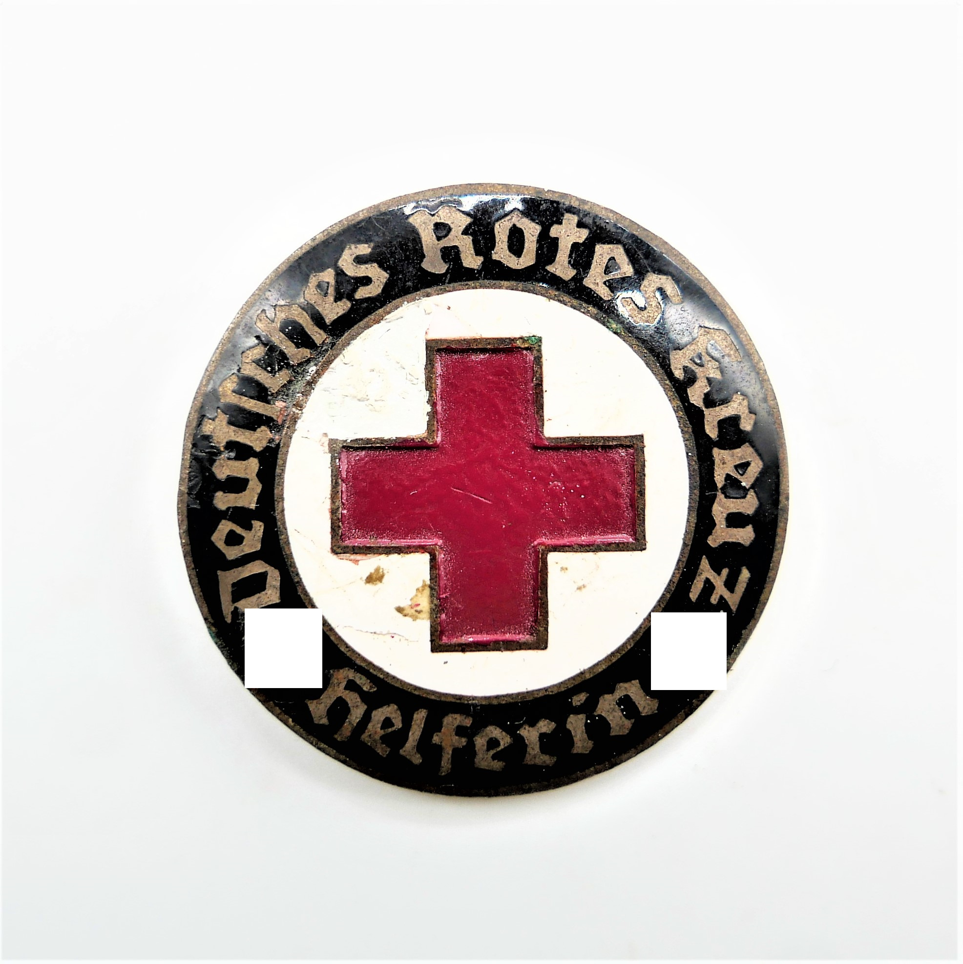 DRK (Deutsches Rotes Kreuz) Brosche Helferin Hersteller E.L.M