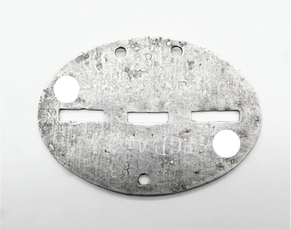 Erkennungsmarke Waffen SS – FGD A. u. E. KP. - Frontfertigung aus Aluminium - EKM – Dogs Tag – Bodenfund – Bild 2