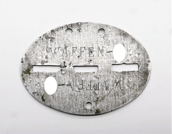 Erkennungsmarke Waffen SS – FGD A. u. E. KP. - Frontfertigung aus Aluminium - EKM – Dogs Tag – Bodenfund – Bild 4