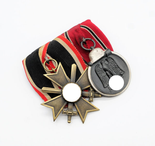 Ordensspange - Kriegsverdienstkreuz 2. Klasse mit Schwerter - Medaille Winterschlacht im Osten 1941/42 - Hersteller 88 (Werner Redo, Saarlautern) – Bild 2