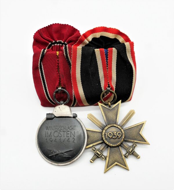 Ordensspange - Kriegsverdienstkreuz 2. Klasse mit Schwerter - Medaille Winterschlacht im Osten 1941/42 - Hersteller 88 (Werner Redo, Saarlautern) – Bild 4