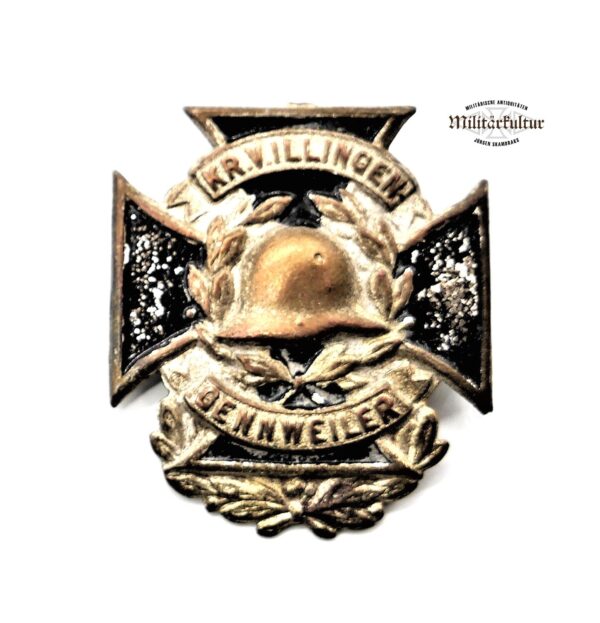 Abzeichen - Mit Stahlhelm - EK Form - KR. V. ILLINGEN - GENNWEILER - Stahlhelmbund
