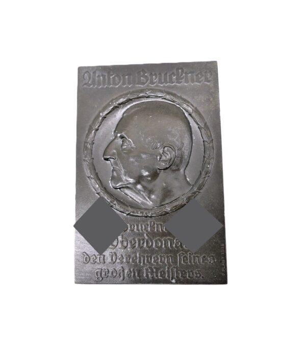 Plakette - Gedenkplakette - Anton Bruckner - Das Brucknerland Oberdonau - Den Verehrern seines großen Meisters