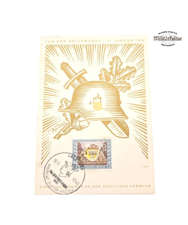 Postkarte - Tag der Briefmarke 11. Januar 1942 - Einheitsorganisation der Deutschen Sammler