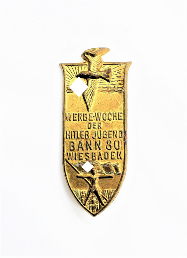 Abzeichen HJ – Werbe-Woche der Hitler Jugend - Bann 80 Wiesbaden