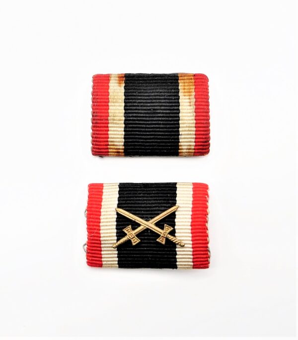 2 x Feldspange zum Kriegsverdienstkreuz 2. Klasse – KVK - Mit und ohne Schwerter Auflage