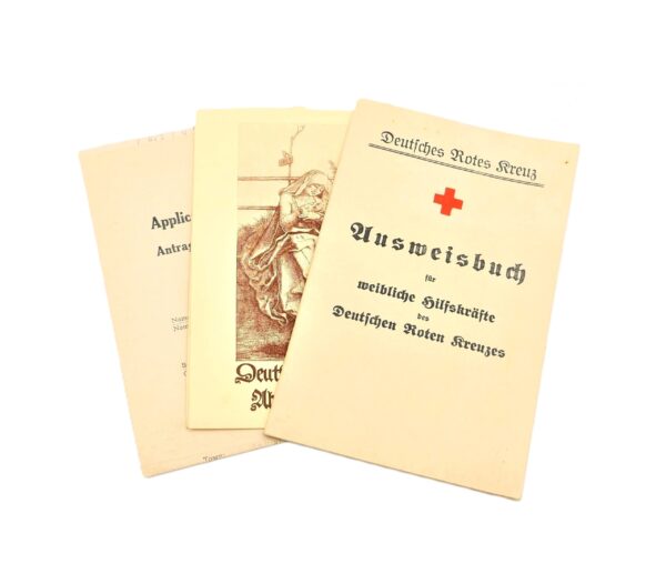 Deutsches Rotes Kreuz (DRK) - Ausweisbuch mit Foto - Deutsches Frauenwerk Abt. Mutterdienst - Anschreiben