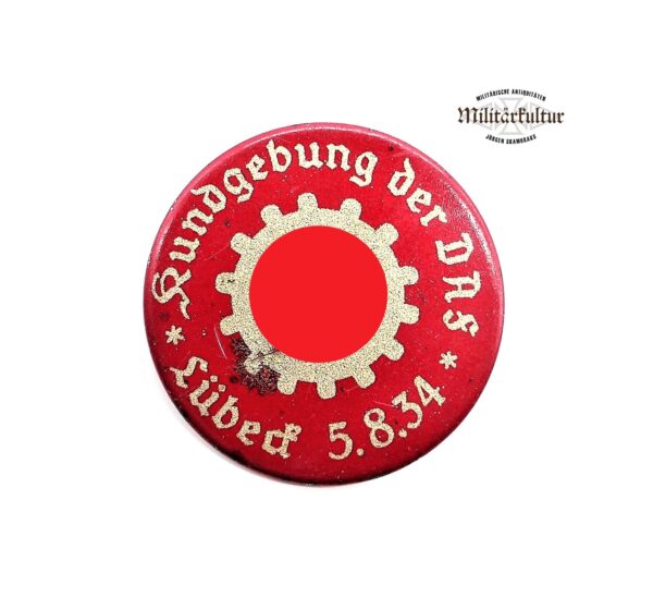 Abzeichen - Kundgebung der DAF (Deutsche Arbeitsfront) – Lübeck 5.8.34