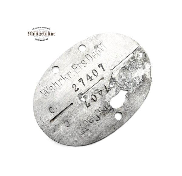 Erkennungsmarke – WEHRKREIS – ERS. DEP. VI - 27407 - Bodenfund – EKM – Dogs Tag