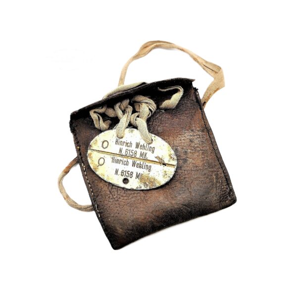Erkennungsmarke Kriegsmarine - N 6158 MK – Komplett mit Tasche – EKM – Dogs Tag