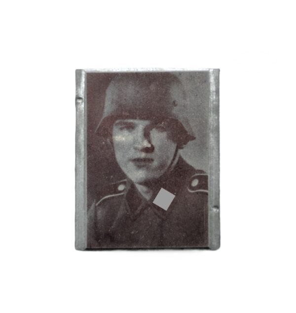 Foto Negativ - Waffen SS-Schütze / SS-Oberschütze auf Metallplatte - Druckplatte