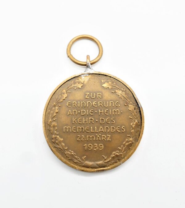 Medaille zur Erinnerung an die Heimkehr des Memellandes - Memelland - Schräges G mit HC Markierung – Bild 3
