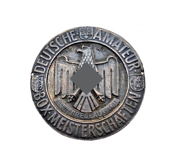 Plakette – Deutsche Amateur Box Meisterschaft 1941 – Görlitz – Breslau – Liegnitz – Boxen - Sport