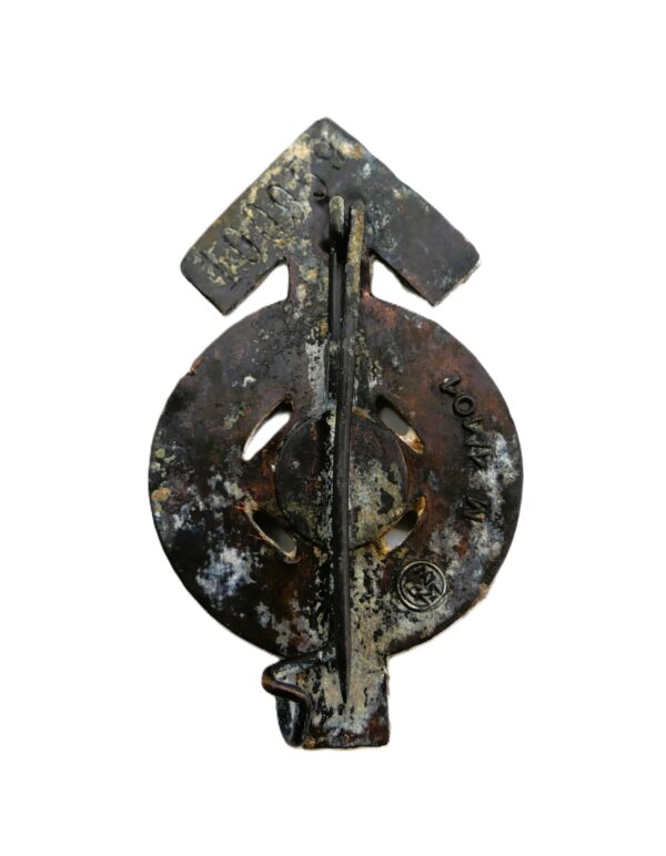 HJ (Hitlerjugend) Leistungsabzeichen Schwarz – Hersteller M1/101 (Gustav Brehmer, Markneukirchen) – Bodenfund – Bild 2