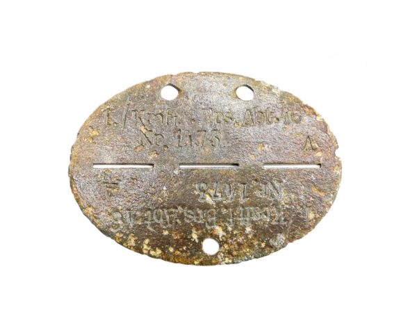 Erkennungsmarke - 1./Kraftf. Ers. Abt. 46 (Kraftfahr-Ersatz-Abteilung) – EKM – Dogs Tag – Bodenfund – Bild 2