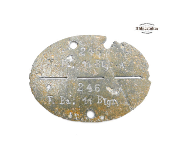 Erkennungsmarke – F. Ba. 11 Blgr. A (Feldeisenbahn-Betriebs-Amt) – EKM – Dogs Tag – Bodenfund – Bild 2