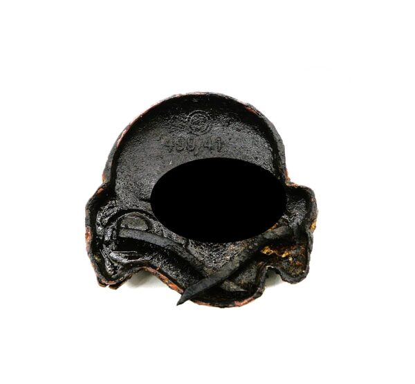 Totenkopf für die Schirmmütze der SS – Hersteller 499/41 (Fritz Zimmermann, Pforzheim) – Skull - Bodenfund – Bild 2