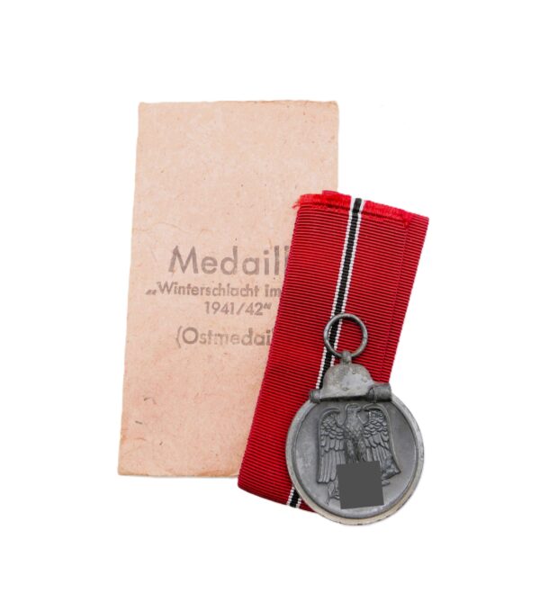 Medaille Winterschlacht im Osten 1941/42 – Hersteller 60 (Katz & Deyhle, Pforzheim) - Mit Verleihungstüte - WIO