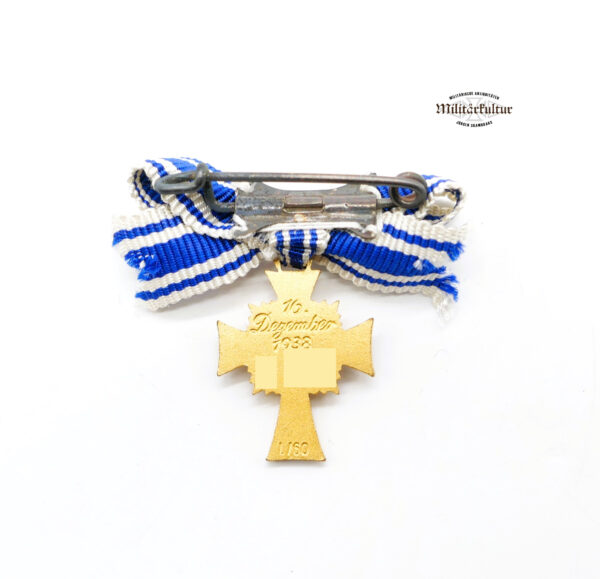 Miniatur zum Mutterkreuz Gold – Hersteller L/60 (Gustav Brehmer, Markneukirchen) - MK – Bild 2