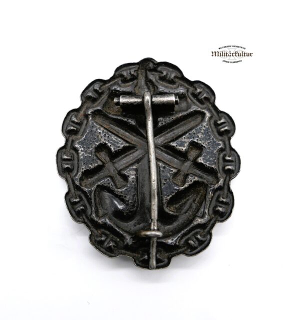 Verwundetenabzeichen 1918 der Marine in Schwarz - Marineangehörige - VWA – Bild 2