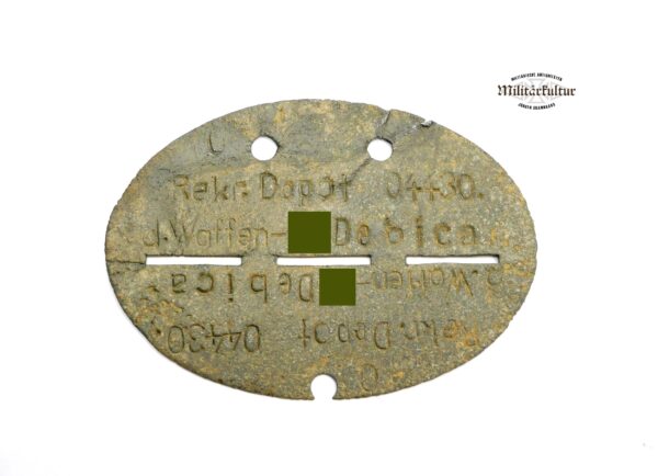 Erkennungsmarke – Rekr. Depot d. Waffen SS Debica – EKM – Dogs Tag – Bodenfund – Bild 2