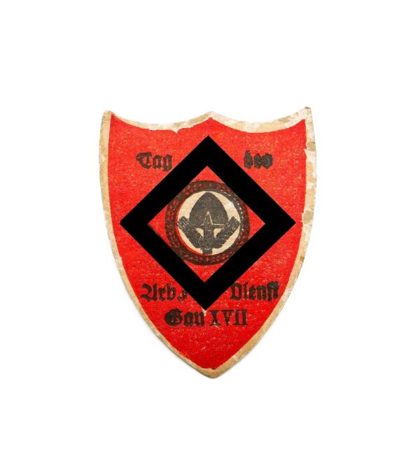 Abzeichen aus Pappe - RAD (Reichsarbeitsdienst) - Tag des Arbeitsdienst Gau XVII (Niedersachsen-Mitte)