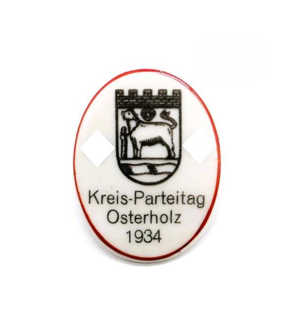 Abzeichen aus Porzellan – NSDAP - Kreis Parteitag Osterholz 1934