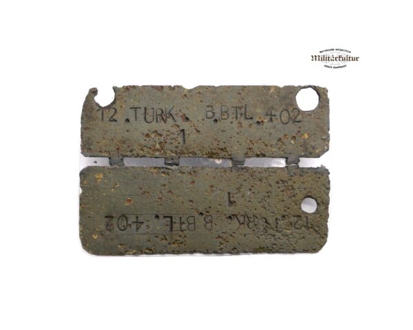 Türkei - Erkennungsmarke – 12. Turk. B. BTL. 402 – Stalag Marke - EKM – Dogs Tag – Bodenfund – Bild 2