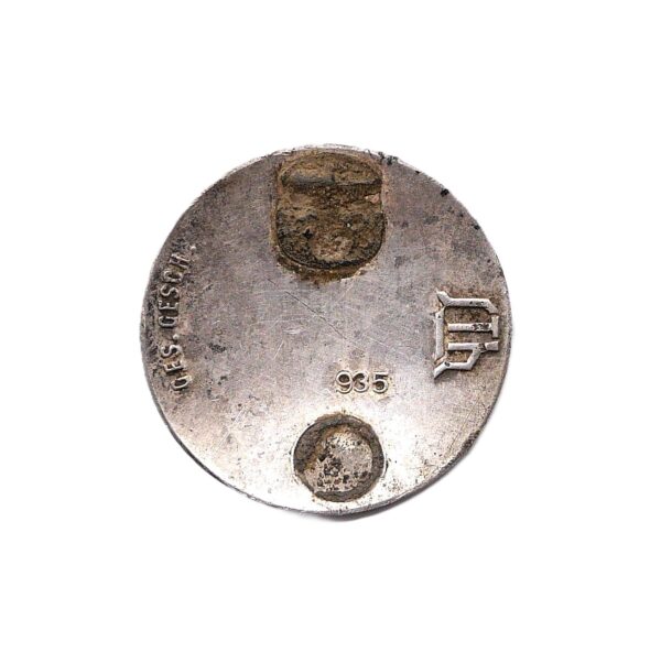 Eintrittsabzeichen Stahlhelmbund 1932 – Hersteller STH (Stahlhof Magdeburg) – 935 Silber - Bodenfund – Bild 2