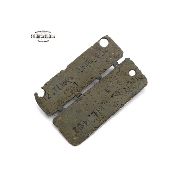Türkei - Erkennungsmarke – 12. Turk. B. BTL. 402 – Stalag Marke - EKM – Dogs Tag – Bodenfund