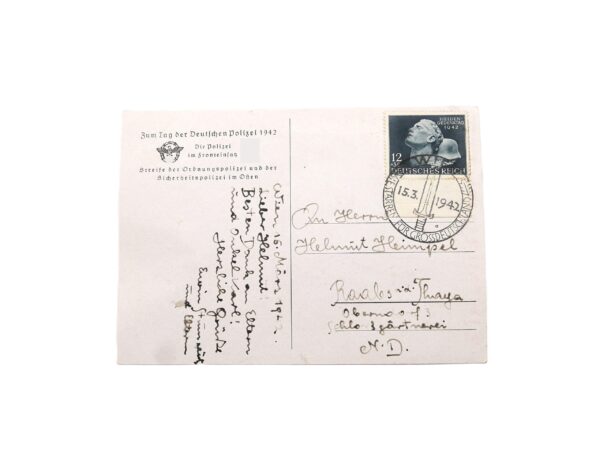 Postkarte – Zum Tag der Polizei 1942 – Die Polizei im Fronteinsatz – Bild 2