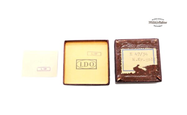 Miniatur zum Mutterkreuz Gold – Im LDO Etui mit Zettel – Hersteller L/59 (Alois Rettenmaier, Schwäbisch-Gmünd) – MK – Bild 4