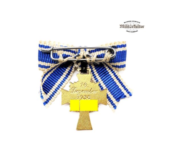 Miniatur zum Mutterkreuz Gold – Im LDO Etui mit Zettel – Hersteller L/59 (Alois Rettenmaier, Schwäbisch-Gmünd) – MK – Bild 3