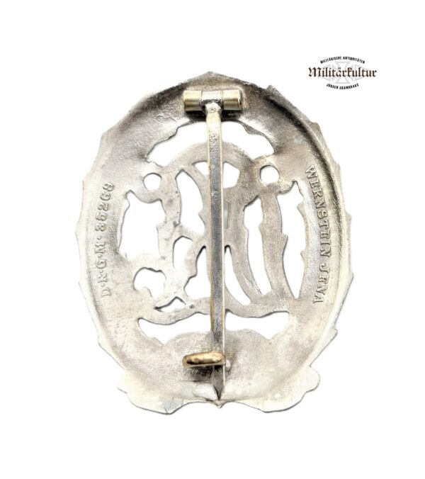 DRL Sportabzeichen Silber – Hersteller Wernstein, Jena – D.R.G.M. 35269 – Bild 2