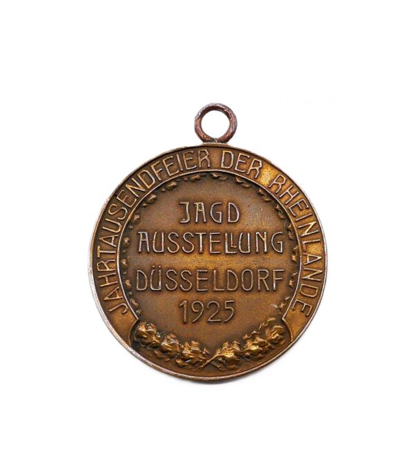 Abzeichen - Plakette - 3. Preis - Jahrtausendfeier der Rheinlande Jagdausstellung - Düsseldorf 1925 - Jagd – Bild 2