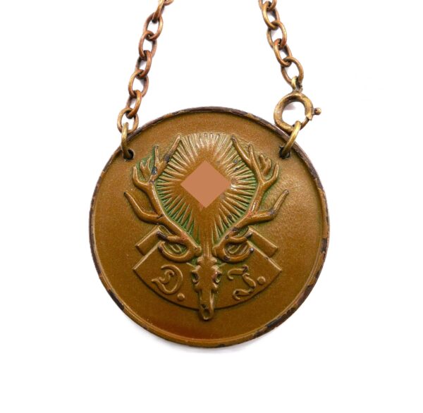Plakette mit Kette – Deutsche Jägerschaft (DJ) 1938 – Auszeichnung – Jäger