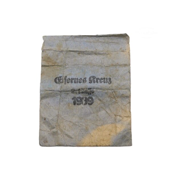 Verleihungstüte zum Eisernes Kreuz 2. Klasse – Hersteller E. Ferdinand Wiedmann, Frankfurt am M.-G 10 – EK
