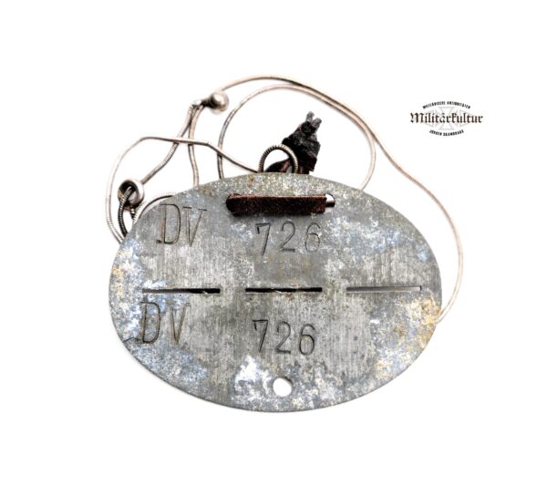 Erkennungsmarke DV (Deutscher Volkssturm) 726 – EKM – Dogs Tag – Bild 2