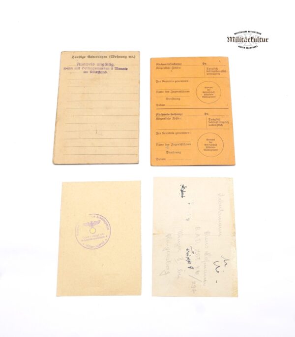 DJ/HJ (Hitlerjugend) – Papier Konvolut – Mitgliedsausweis – Leistungsbuch – Gesundheitspaß – Hochland – DAF – Arbeitsbuch – Bild 3