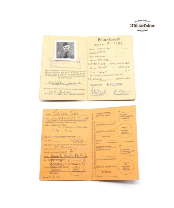 DJ/HJ (Hitlerjugend) – Papier Konvolut – Mitgliedsausweis – Leistungsbuch – Gesundheitspaß – Hochland – DAF – Arbeitsbuch – Bild 4