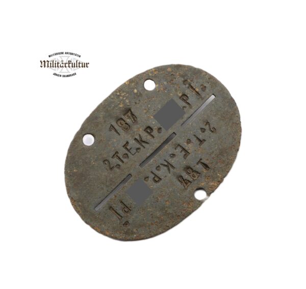 Erkennungsmarke - 2. T (Totenkopf) E. K. P. SS PI (Pioniere) – EKM – Dogs Tag – Bodenfund