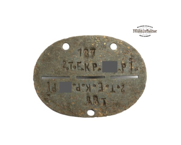 Erkennungsmarke - 2. T (Totenkopf) E. K. P. SS PI (Pioniere) – EKM – Dogs Tag – Bodenfund – Bild 2