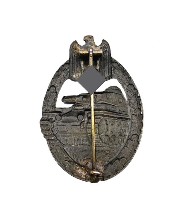 Panzerkampfabzeichen Bronze – Hohlprägung – Hersteller A (F. W. Assmann & Söhne, Lüdenscheid) – PKA – Bild 2