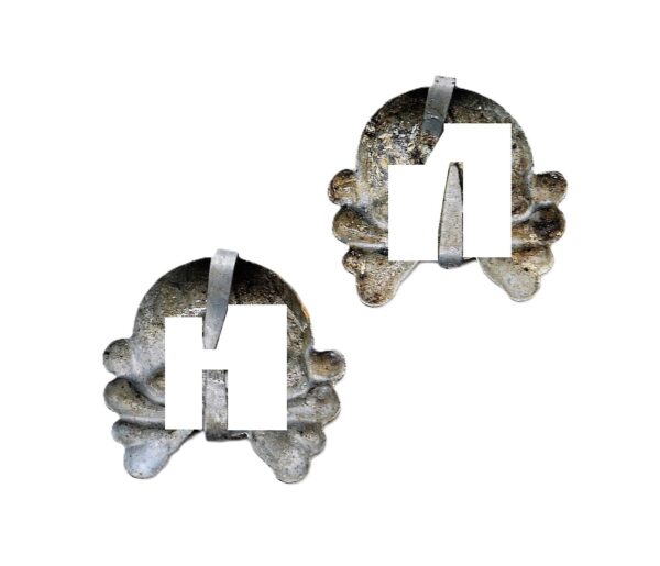 2 x Totenkopf – Auflage für den Kragenspiegel – Panzerbesatzungen – Panzer – TK – Bodenfund – Bild 2