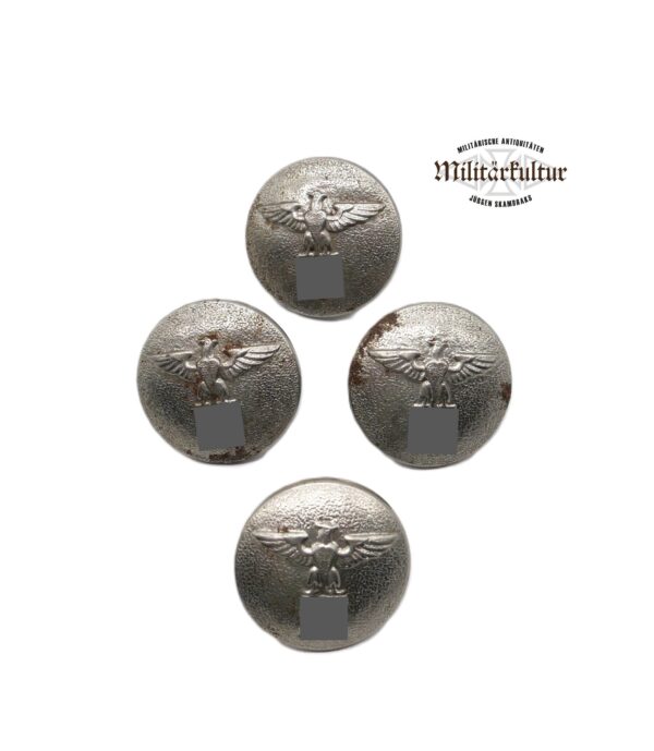 4 x Knopf – NSDAP – Partei – Uniform – Hersteller M5/117/8 (Berg & Nolte, Lüdenscheid)