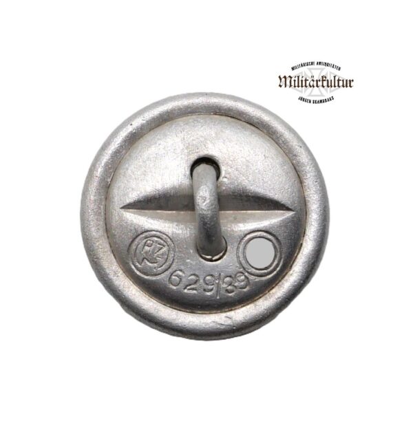 SS Knopf 629/39 – Aluminium – Für die Uniform – 19 mm Durchmesser – Gekörnt – Bild 2