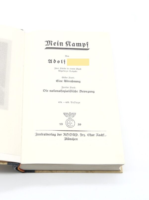 Mein Kampf – Hochzeitsausgabe Geislingen an der Steige – 1939 – Mit Schuber - MK – Bild 4