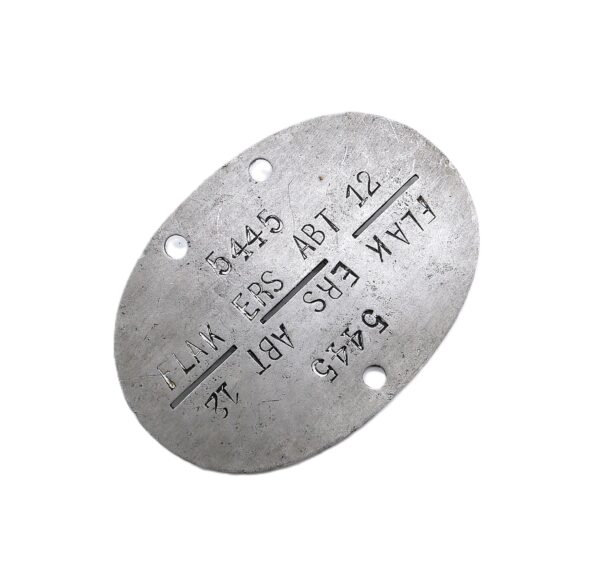Erkennungsmarke – FLAK ERS ABT 12 – EKM – Dogs Tag – Bodenfund