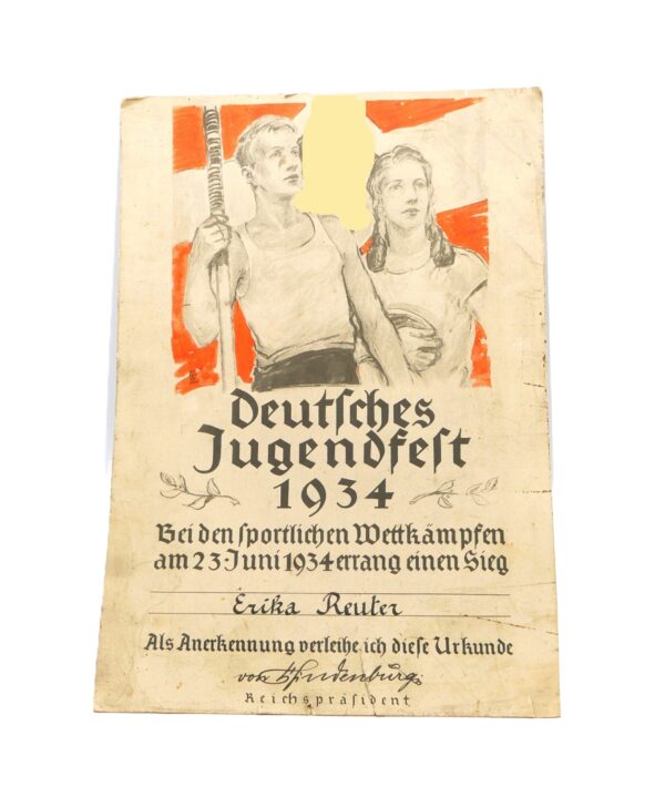 Urkunde – Verleihungsurkunde – Kreissieger 1938 – Kreissieger 1939 – Gausieger 1939 – Sporturkunde – Sport – Bild 2