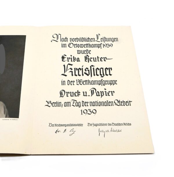 Urkunde – Verleihungsurkunde – Kreissieger 1938 – Kreissieger 1939 – Gausieger 1939 – Sporturkunde – Sport – Bild 6